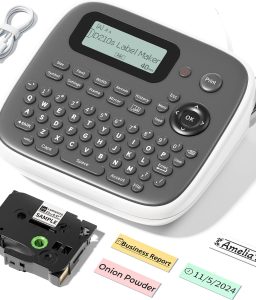 Label Maker Machine with Tapes, Label Makers, Label Maker Waterproof-Labels, Labeler Machine with-Tape 12mm 0.47 Laminated White, D210s Inkless Portable Labeling Machine for Home School Office