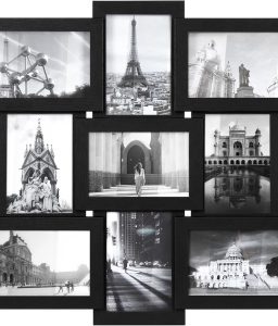 SONGMICS 4x6 Collage Picture Frames for Wall Decor, 9 Pack Family Photo Collage Frame Set for Gallery, Glass Front, Assembly Required, Ink Black