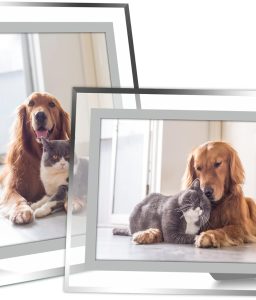 Vienrose 5x7 Picture Frame Set of 2, Glass Photo Frames Made of High Definition Real Glass Display Pictures Horizontal or Vertical for Table