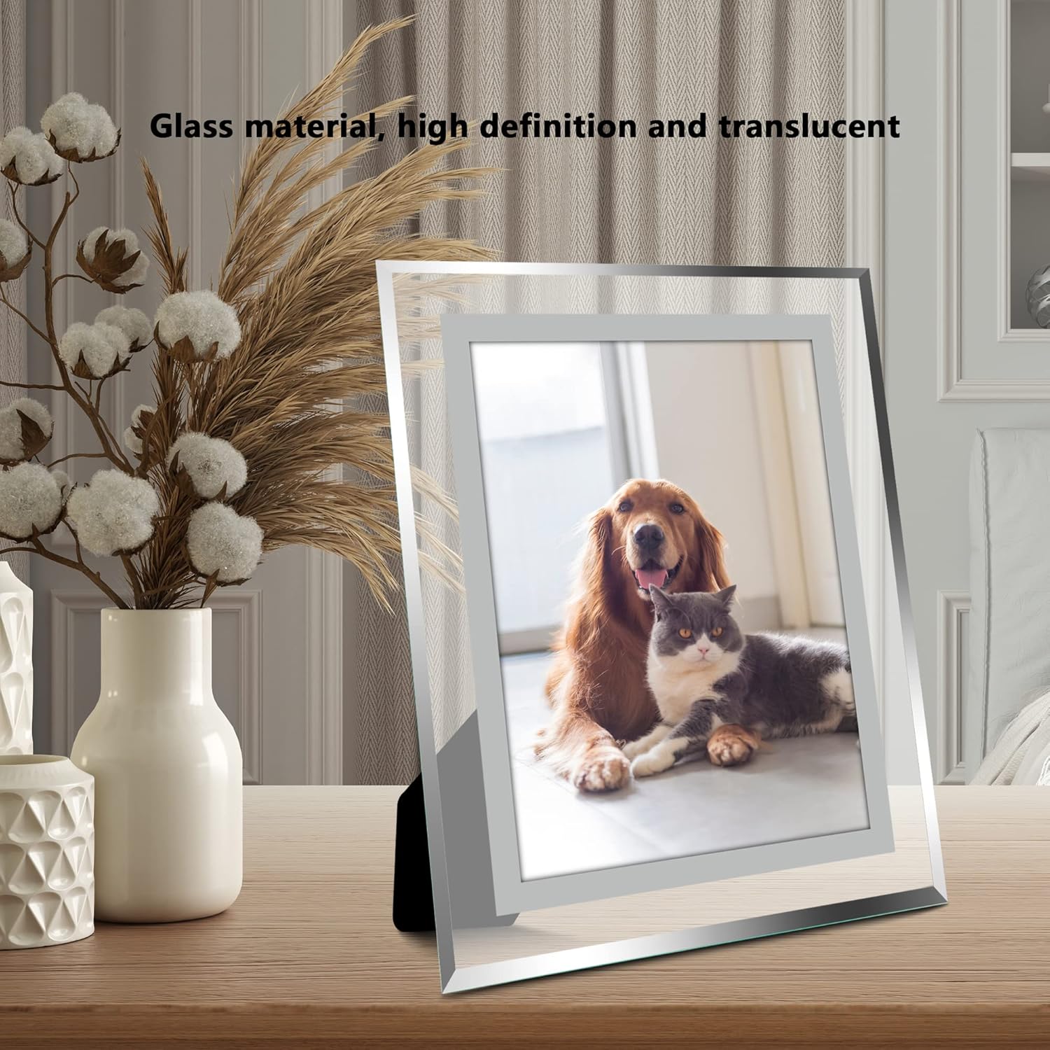 Vienrose 5x7 Picture Frame Set of 2, Glass Photo Frames Made of High Definition Real Glass Display Pictures Horizontal or Vertical for Table - Image 5