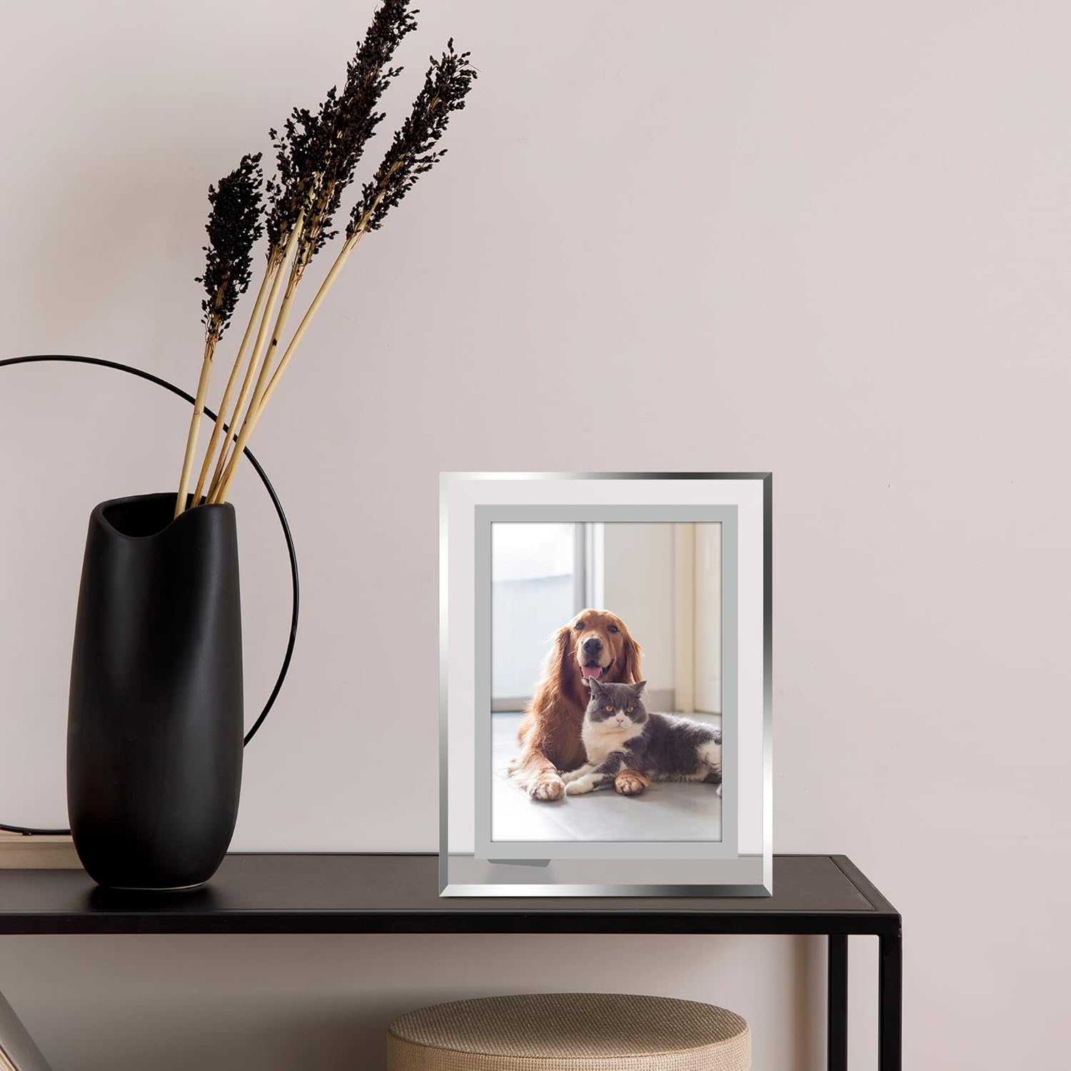 Vienrose 5x7 Picture Frame Set of 2, Glass Photo Frames Made of High Definition Real Glass Display Pictures Horizontal or Vertical for Table - Image 6